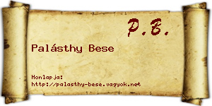 Palásthy Bese névjegykártya